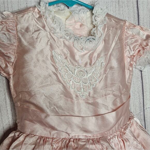 VTG Pink Frilly Lace Pageant Dress by Tiddli for Kids, Size 3 - Picture 3 of 8